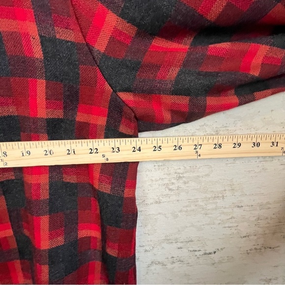 Coldwater Creek Button Up 100% Wool Shacket S XL P Shirt Jacket Buffalo Plaid - Picture 12 of 13